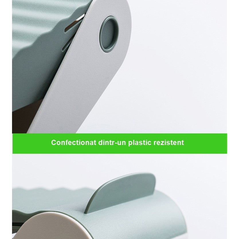 Suport Pantofi cu Două Straturi, Organizator Încălțăminte Reglabil pe Înălțime, Design Antiderapant pentru Economisire Spațiu, Plastic Durabil, 25.5x11x7.5 cm, Verde