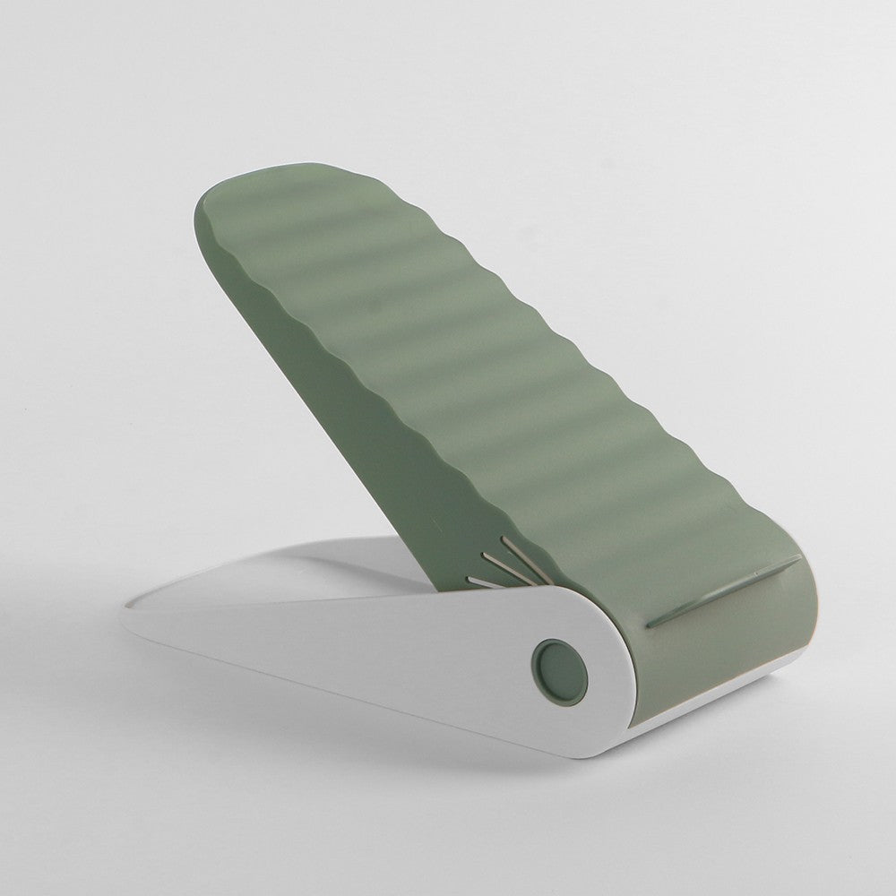 Suport Pantofi cu Două Straturi, Organizator Încălțăminte Reglabil pe Înălțime, Design Antiderapant pentru Economisire Spațiu, Plastic Durabil, 25.5x11x7.5 cm, Verde