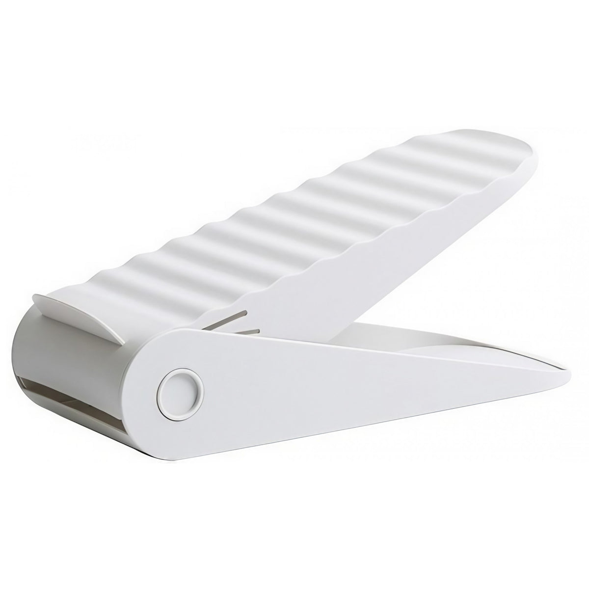 Suport Pantofi cu Două Straturi, Organizator Încălțăminte pentru Economisire Spațiu, Înălțime Reglabilă și Suprafață Antiderapantă, Material Plastic Durabil, 25.5x11x7.5 cm, Alb