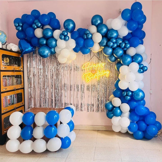Set 10 Baloane din Latex pentru Petrecere, Potrivite pentru Aer sau Heliu, Biodegradabile, 30 cm, Albastru Diferite Nuante
