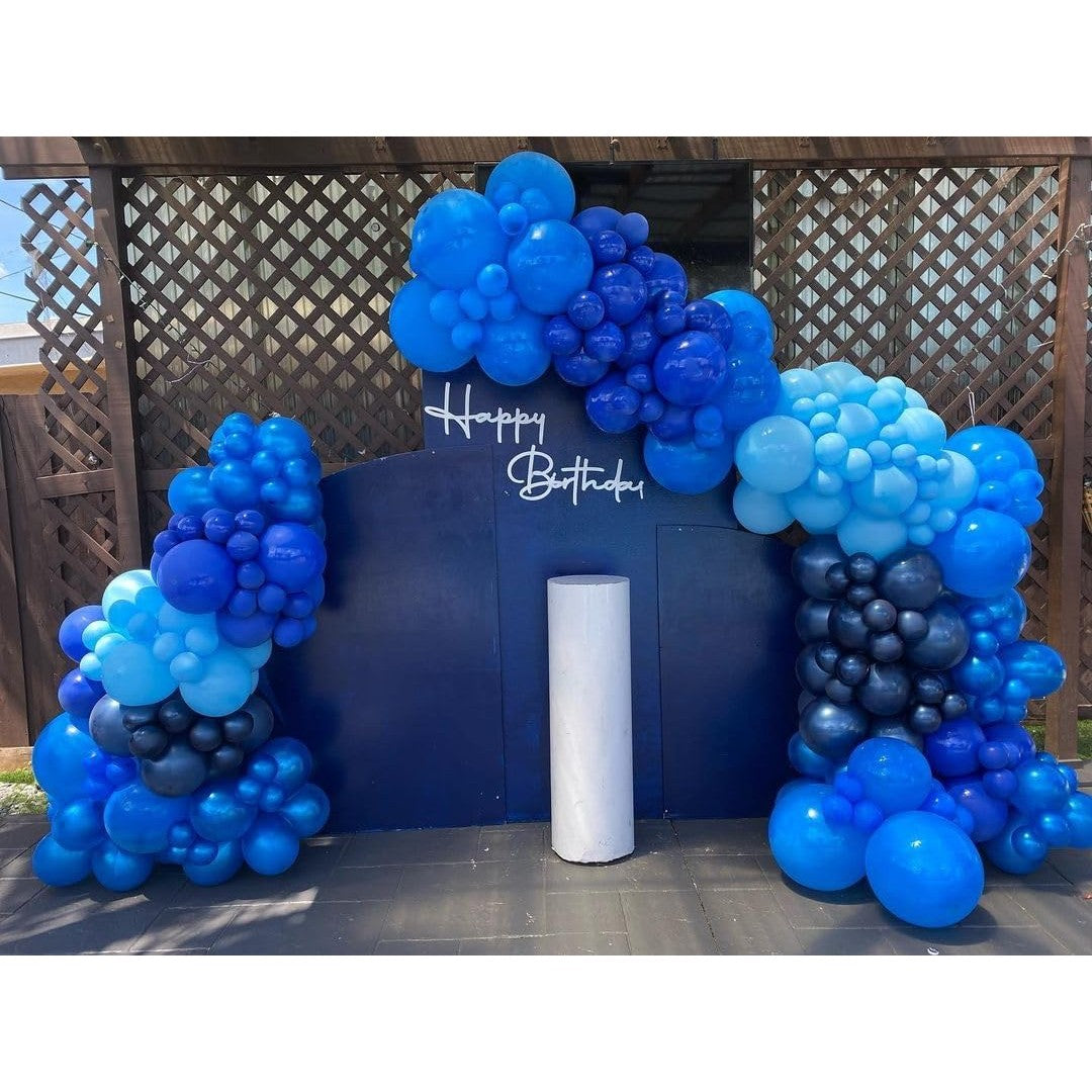 Set 10 Baloane din Latex pentru Petrecere, Potrivite pentru Aer sau Heliu, Biodegradabile, 30 cm, Albastru Diferite Nuante
