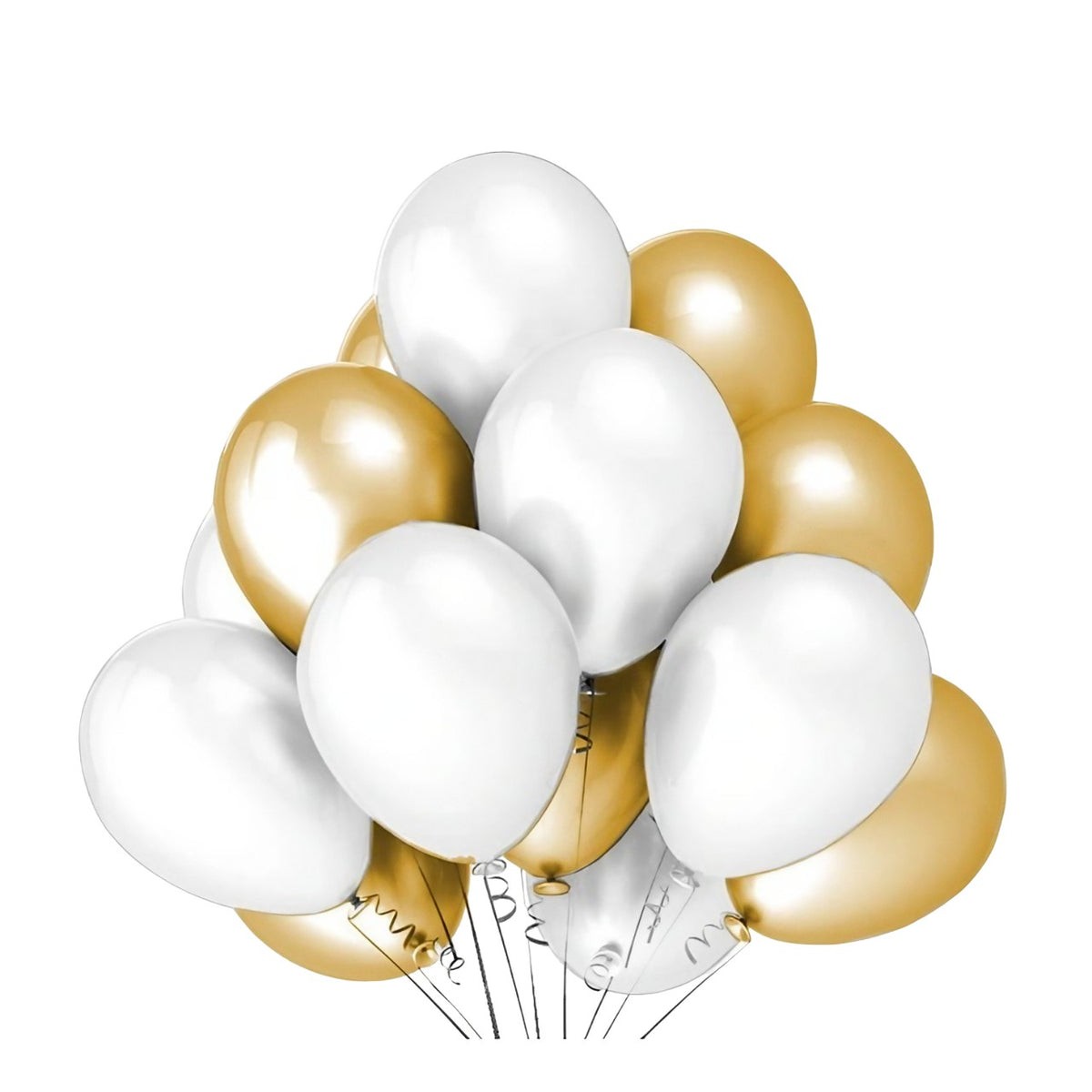 Set 10 Baloane Latex Metalizate, Decoratiuni Petrecere, Potrivite pentru Aer sau Heliu, Biodegradabile, 23 cm, 5 Albe si 5 Nude