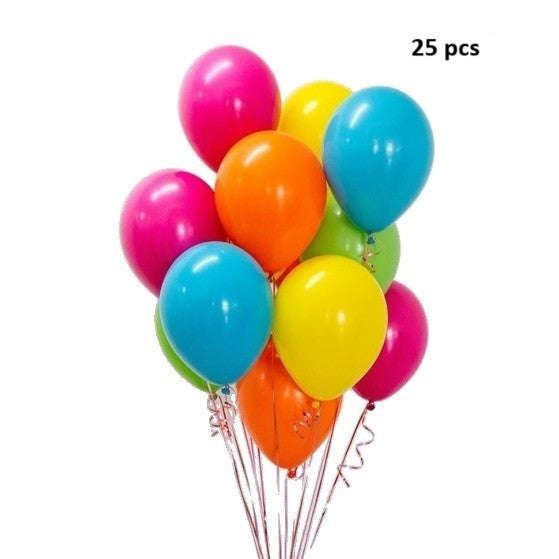 Set 25 Baloane din Latex Metalizate, Model Party pentru Petreceri, Potrivite pentru Aer sau Heliu, Biodegradabile, 30 cm, Multicolore, 2.8 g