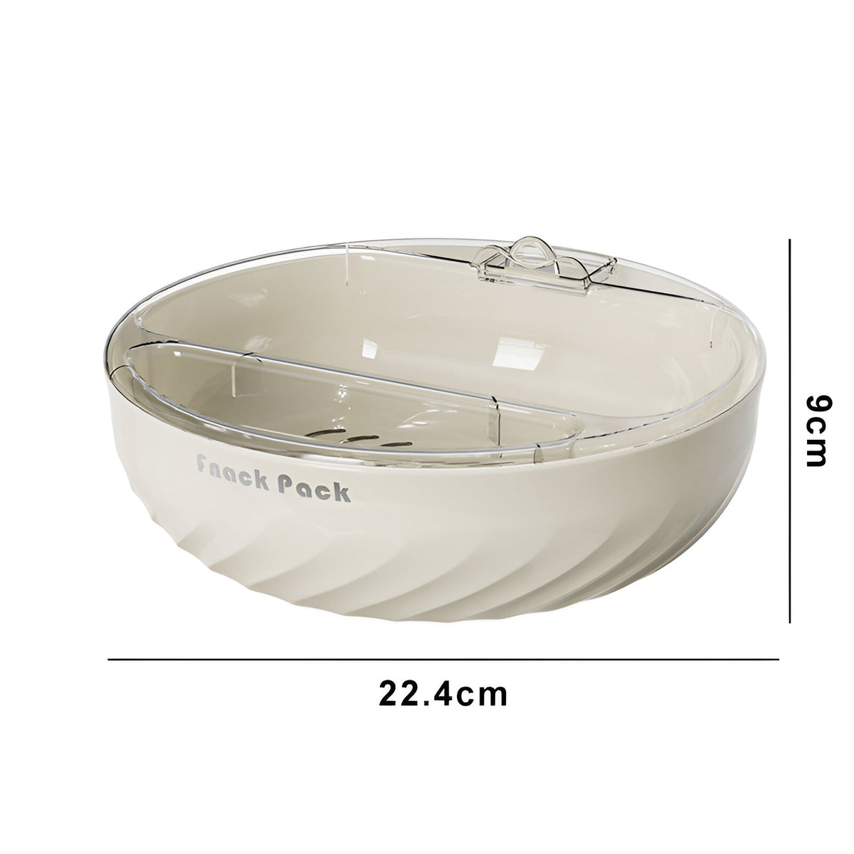 Bol cu Doua Straturi pentru Fructe si Legume, Strat Dublu cu Scurgere si Suport Telefon, Material PC, 22.4x9 cm, Crem