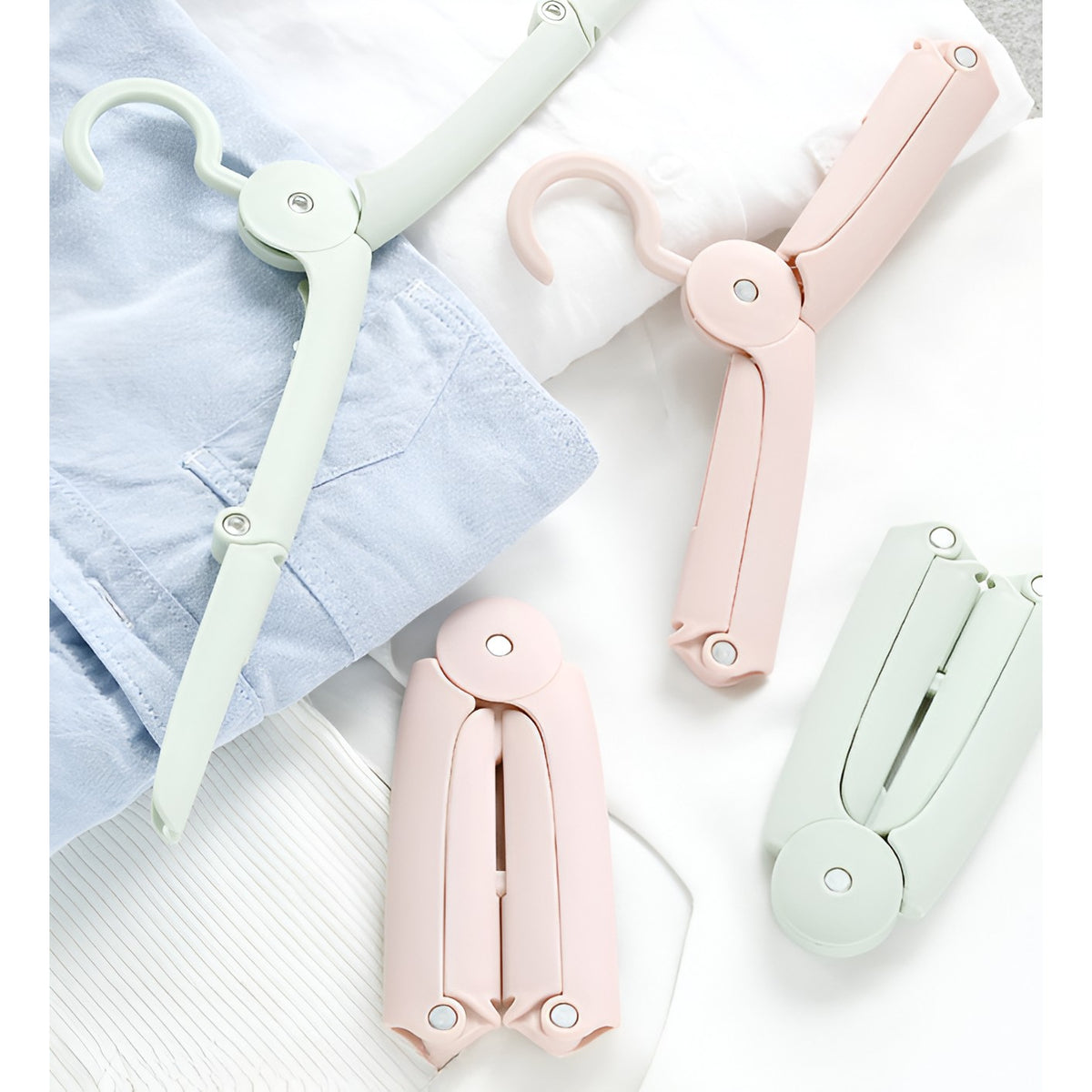 Umeras Pliabil De Calatorie, Mini Cuier Portabil Pentru Haine Si Lenjerie, Design Antiderapant Si Ajustabil, Material Pp Si Aluminiu, 14x7x1.4 Cm, Roz