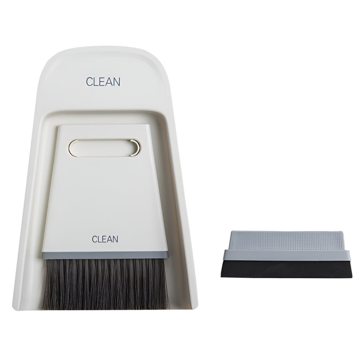 Set Mini Matura si Faras Portabil, Perie Curatare Suprafete si Tastatura, Polipropilena Rezistenta, pentru Birou si Bucatarie, 19.5x13.8x3.6 cm, Gri
