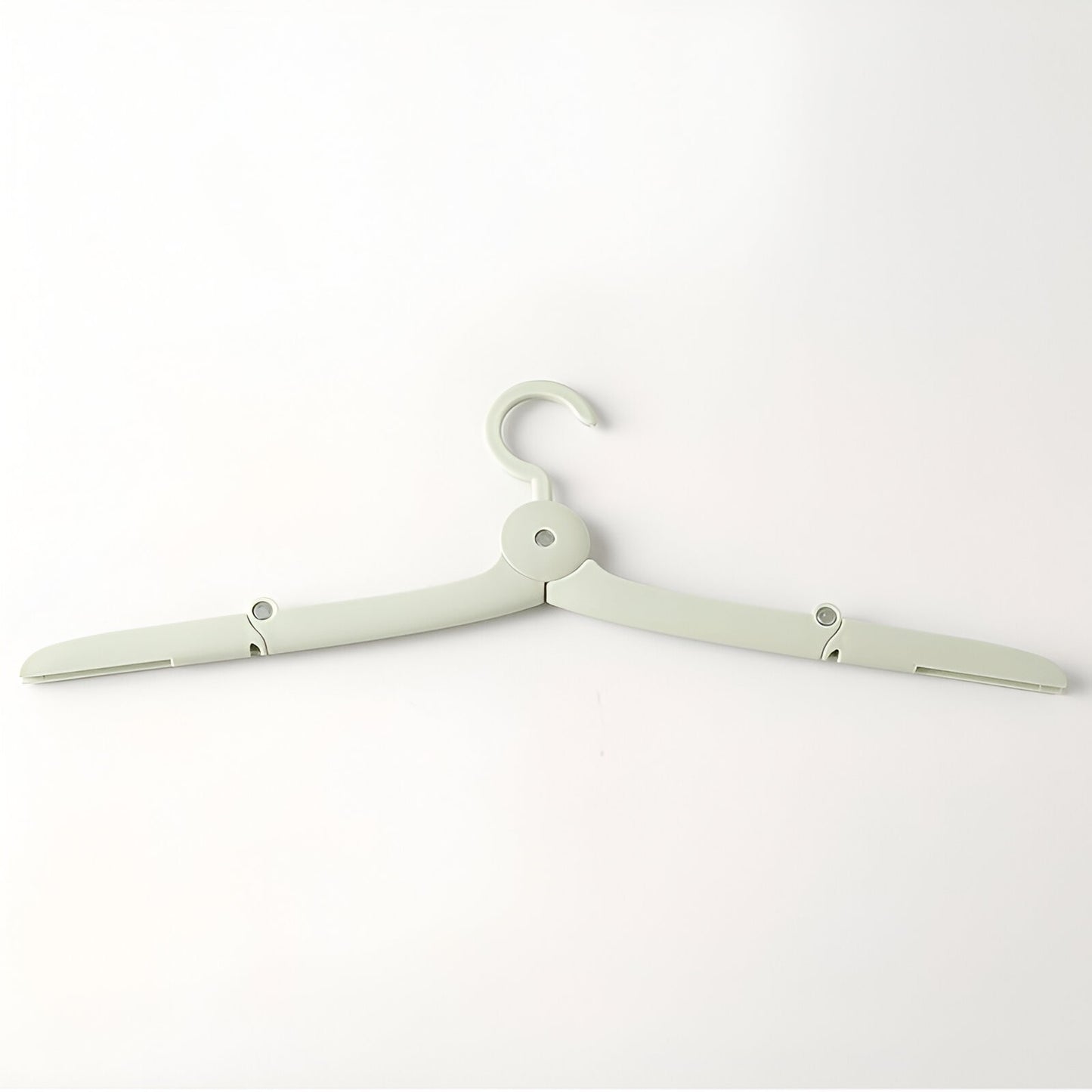 Umeraș Pliabil de Călătorie, Mini Cuier Portabil pentru Haine, Suport Telescopic Antiderapant, Material PP și Aluminiu, 14x7x1.4 cm, Verde