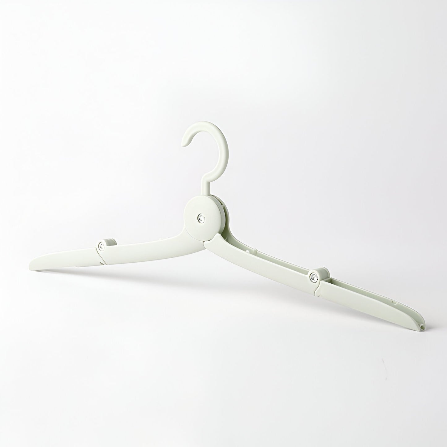 Umeraș Pliabil de Călătorie, Mini Cuier Portabil pentru Haine, Suport Telescopic Antiderapant, Material PP și Aluminiu, 14x7x1.4 cm, Verde