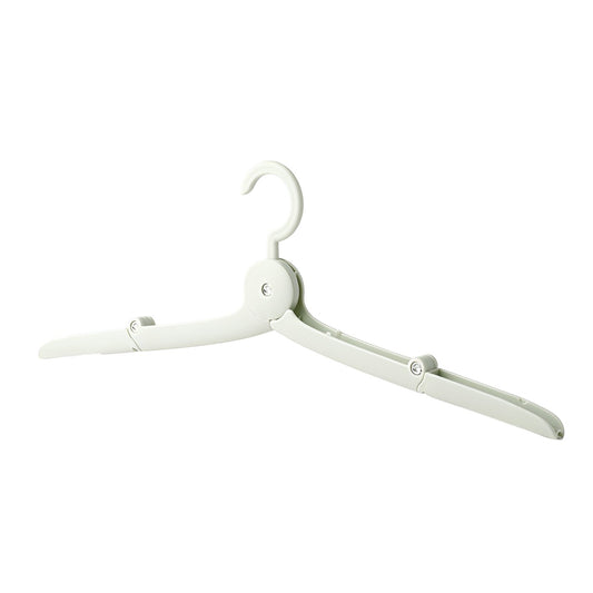 Umeraș Pliabil de Călătorie, Mini Cuier Portabil pentru Haine, Suport Telescopic Antiderapant, Material PP și Aluminiu, 14x7x1.4 cm, Verde