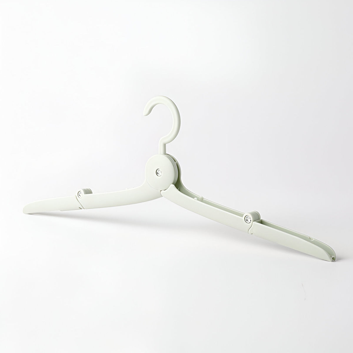 Umeraș Pliabil de Călătorie, Mini Cuier Portabil pentru Haine, Suport Telescopic Antiderapant, Material PP și Aluminiu, 14x7x1.4 cm, Verde