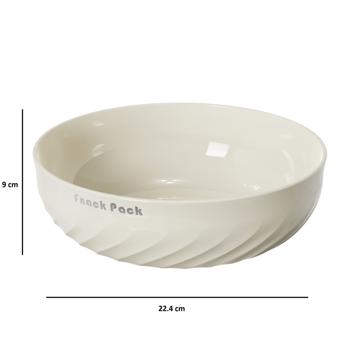Bol pentru Fructe si Legume, Recipient Rotund pentru Snacks si Dulciuri, Vas Detașabil cu Strecurătoare, Material PC Rezistent, 22.4x9 cm, Crem