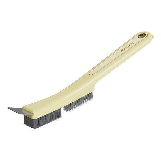 Set 2 Perii de Sarma pentru Bucatarie si Aragaz, Maner Ergonomic Lung cu Orificiu Suspendare, Peri din Otel Rezistenti la Grasime, 24.5x2.7x6.7 cm, Galben