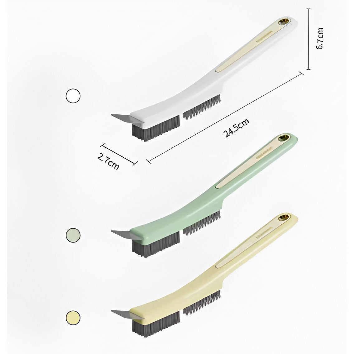 Set 2 Perii de Sarma pentru Bucatarie si Aragaz, Maner Ergonomic Lung cu Orificiu Suspendare, Peri din Otel Rezistenti la Grasime, 24.5x2.7x6.7 cm, Galben