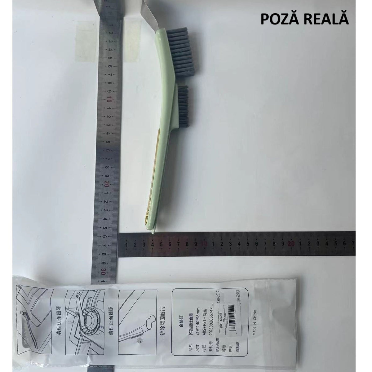 Set 2 Perii de Sarma pentru Bucatarie si Aragaz, Maner Ergonomic Lung cu Gaura de Suspendare, Peri Rezistenti din Otel, Anti-Grasime si Reziduuri, 24.5x2.7x6.7 cm, Verde