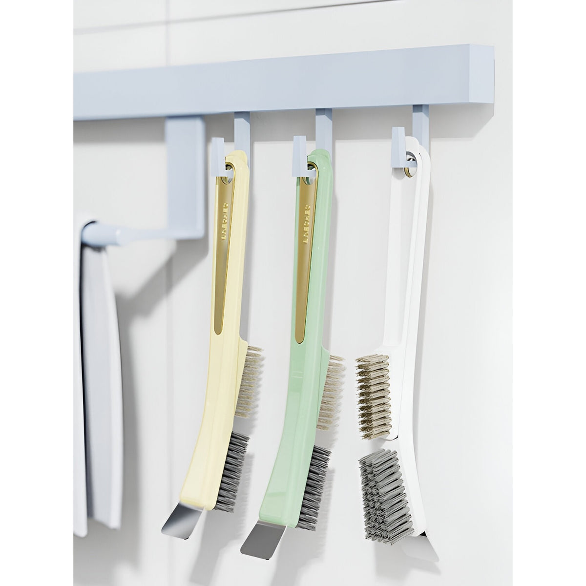 Set 2 Perii de Sarma pentru Bucatarie si Aragaz, Maner Ergonomic Lung cu Gaura de Suspendare, Peri Rezistenti din Otel, Anti-Grasime si Reziduuri, 24.5x2.7x6.7 cm, Verde