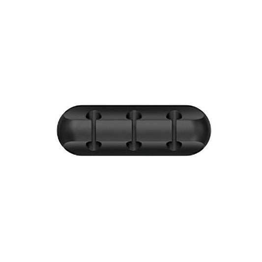Organizator Cabluri si Fire, Suport Autoadeziv cu 3 Sloturi, Management Cablu USB si Incarcator, Silicon Flexibil, 6.4x2.2cm, Negru