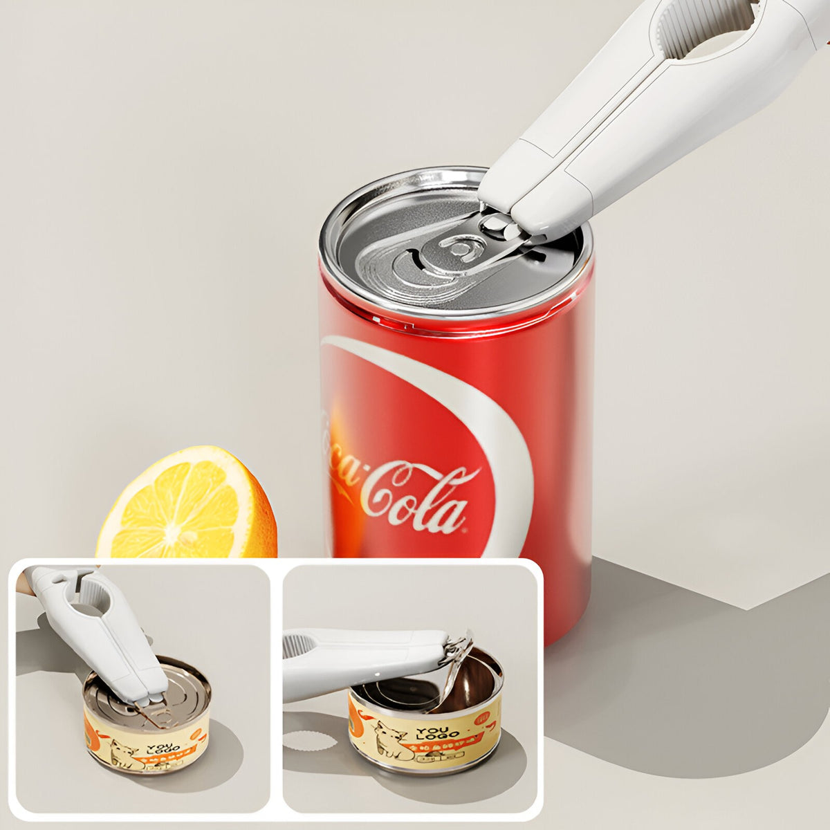Dispozitiv Multifunctional 5 in 1 pentru Bucatarie, Deschizator de Sticle si Conserve, Curatator si Feliator de Legume si Fructe, Otel Inoxidabil si Plastic, 17.5x5x3 cm, Alb