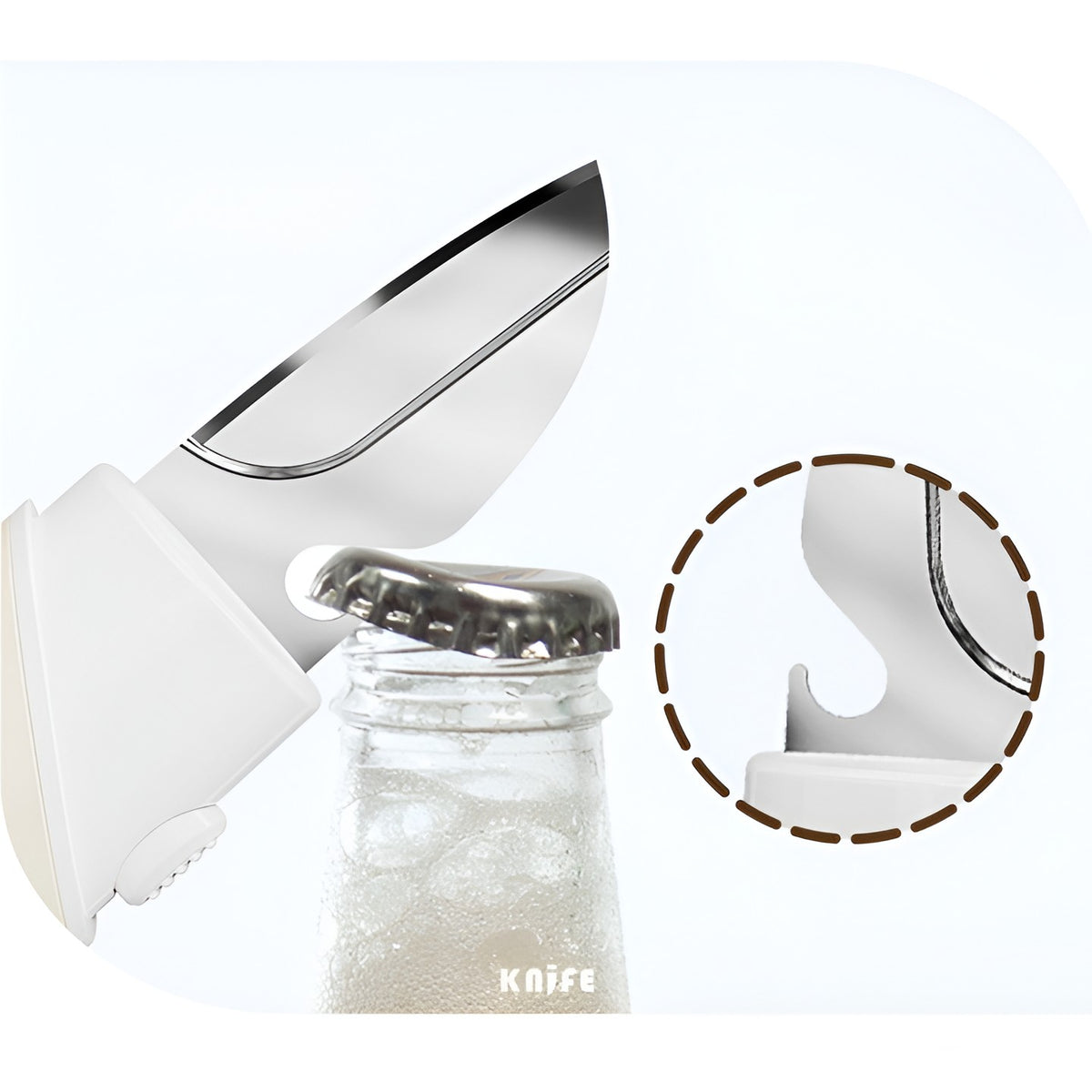 Cuțit de Bucătărie Multifuncțional 4 în 1, Curățător Legume, Răzătoare, Deschizător Sticle și Conserve, Oțel Inoxidabil și Plastic, 18.1x3.8x2 cm, Galben