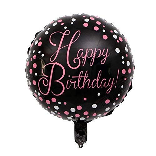 Balon Aniversar Happy Birthday, Figurina din Folie Metalizata, Set cu Pai de Umflare Inclus, Aer sau Heliu, 45 cm, Multicolor