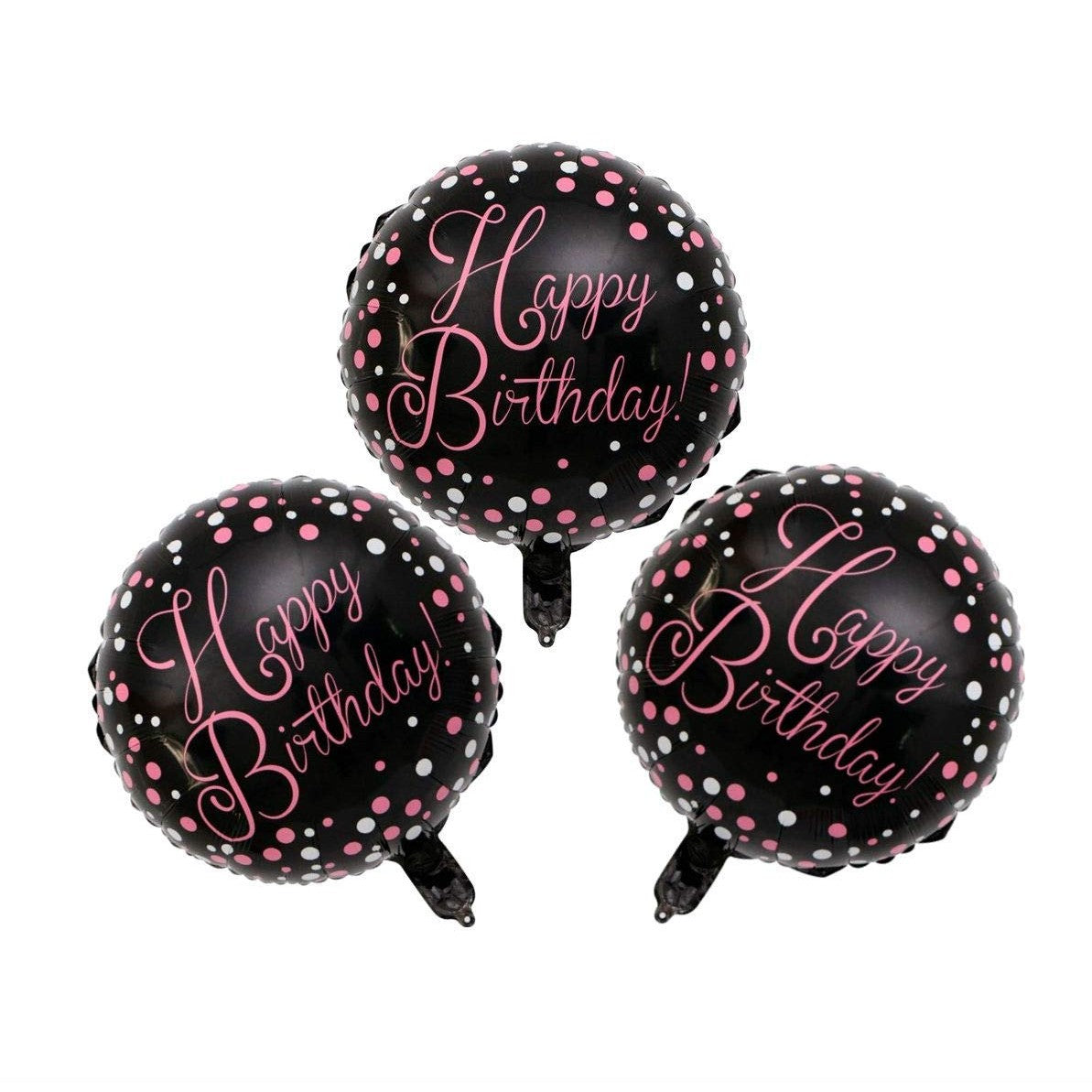 Balon Aniversar Happy Birthday, Figurina din Folie Metalizata, Set cu Pai de Umflare Inclus, Aer sau Heliu, 45 cm, Multicolor