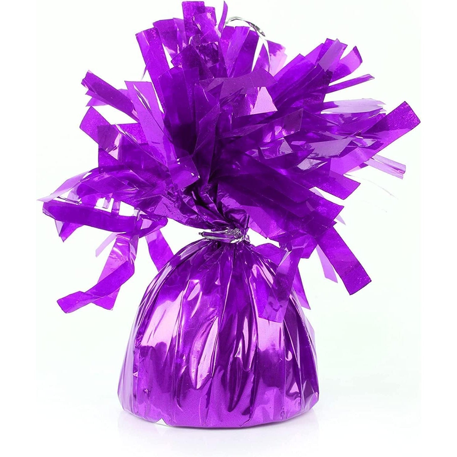 Greutate pentru Baloane cu Heliu, Accesoriu Decorativ cu Franjuri, Folie PET Lucioasa, 170g, 13 x 5 x 3 cm, Mov