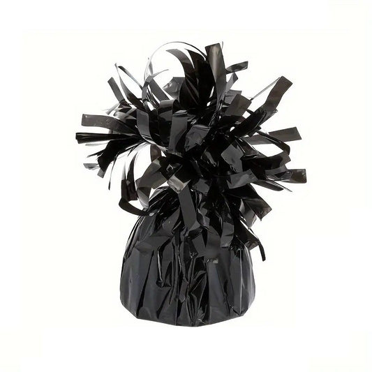 Greutate pentru Baloane cu Heliu, Decorativa cu Franjuri, Fixare Aranjamente Petrecere, Material PET, 170g, Negru