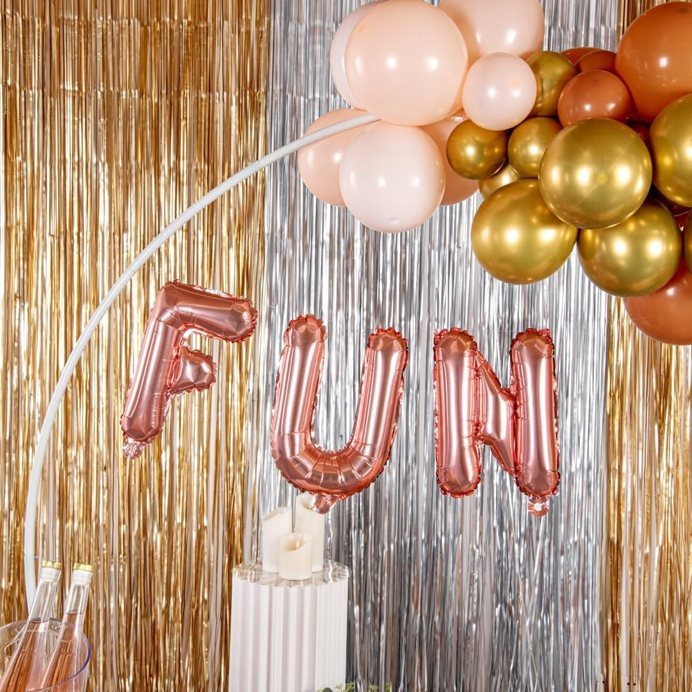 Balon Folie Metalizata Litera U, Umflare Heliu sau Aer, Aluminiu Rezistent, Set cu Pai Inclus, 40 cm, Rose Gold
