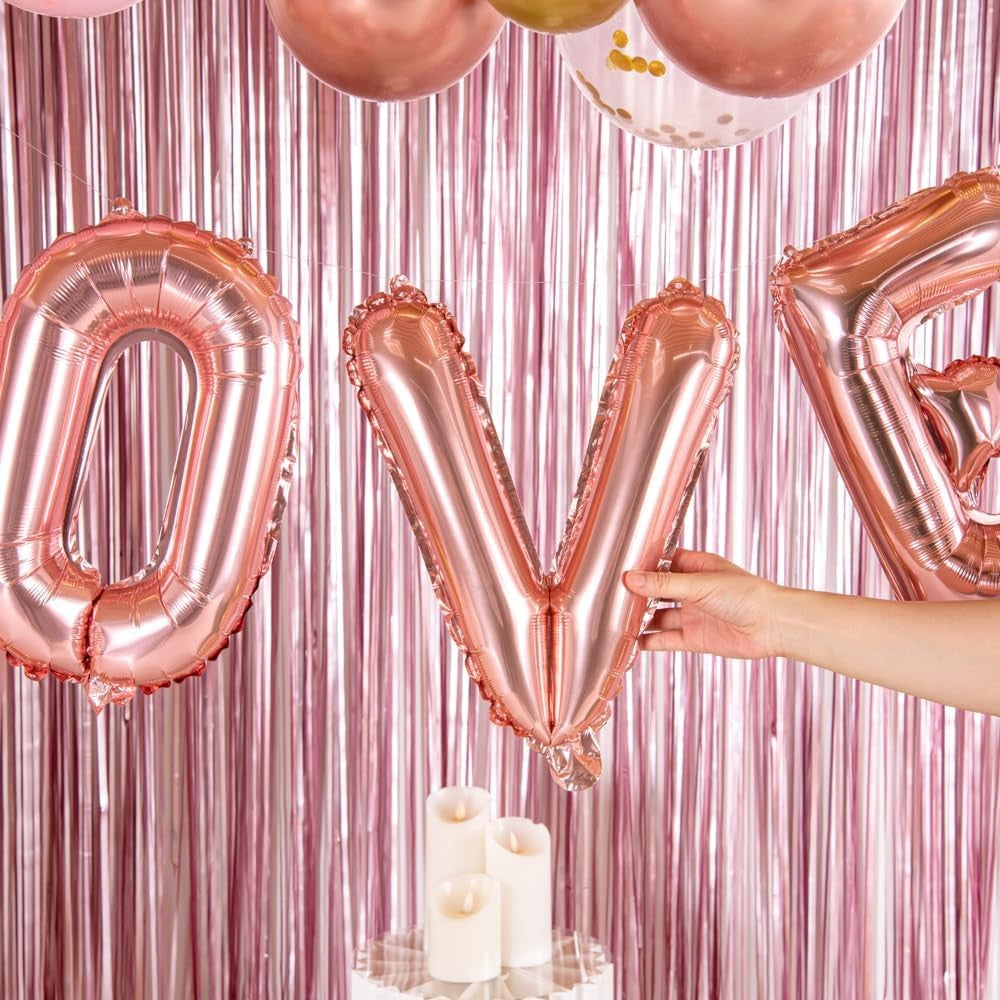 Balon Litera V, Folie Metalizata, Umflare Heliu sau Aer, Include Pai, 40 cm, Rose Gold