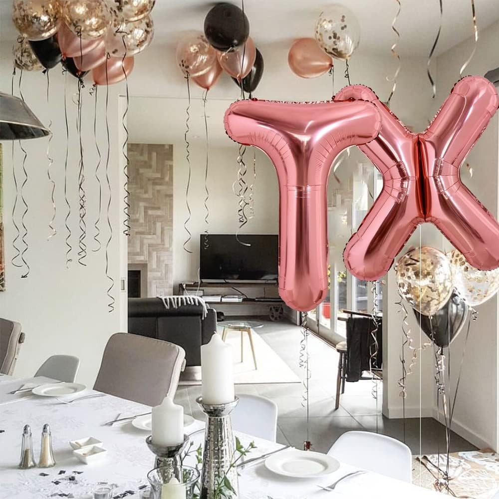 Balon Folie Metalizata Litera X, Diametru 40 cm, Umflare Heliu sau Aer, Aluminiu, Rose Gold
