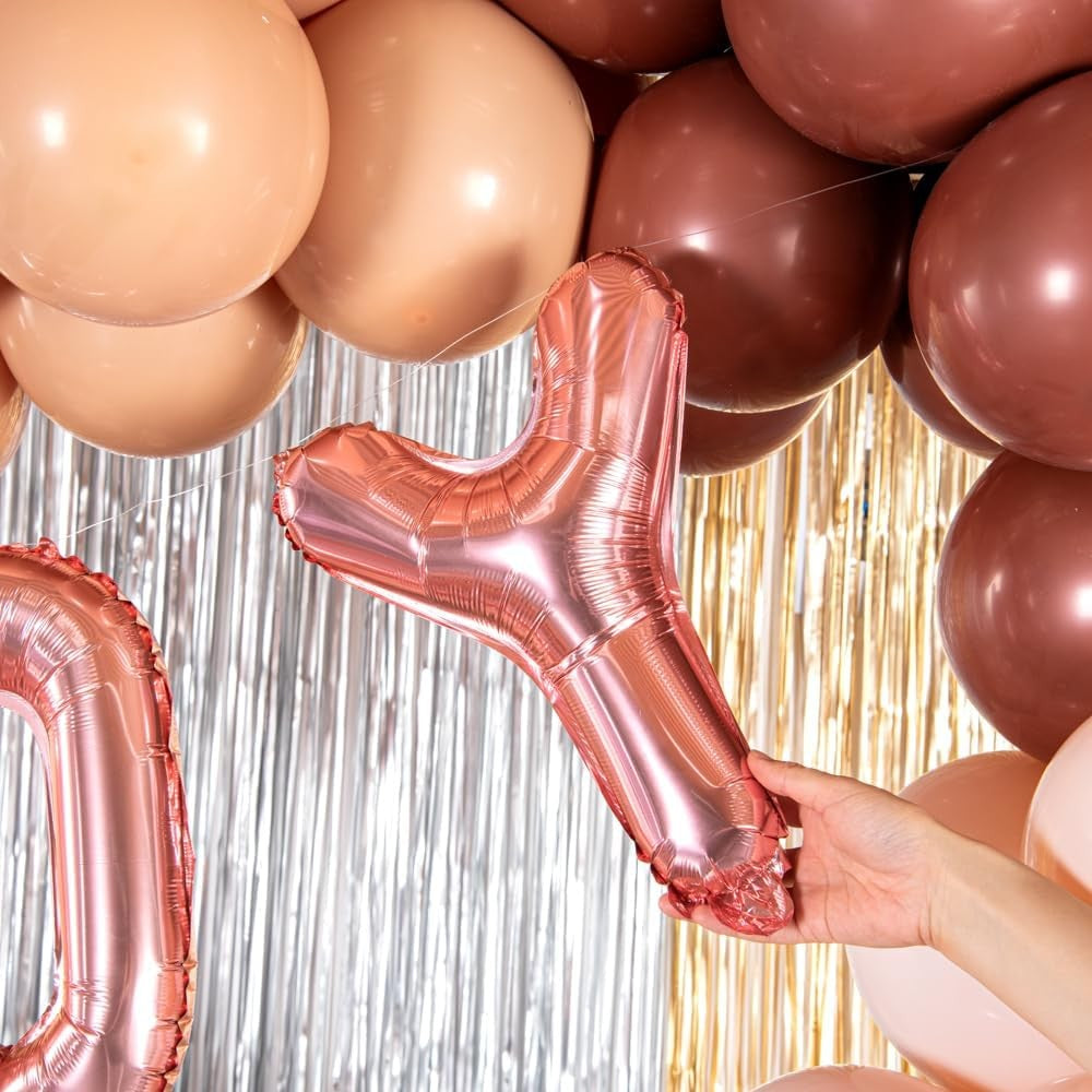 Balon Folie Metalizata Litera Y, Reutilizabil, Umflare cu Heliu sau Aer, Aluminiu, Inclus Pai Umflare, 40 cm, Rose Gold