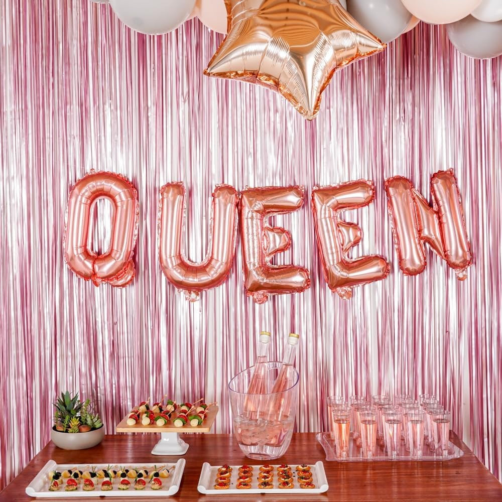Balon Folie Metalizata Litera Q, Balon Aniversar pentru Aer sau Heliu, Material Aluminiu, Include Pai Umflare, 40 cm, Rose Gold