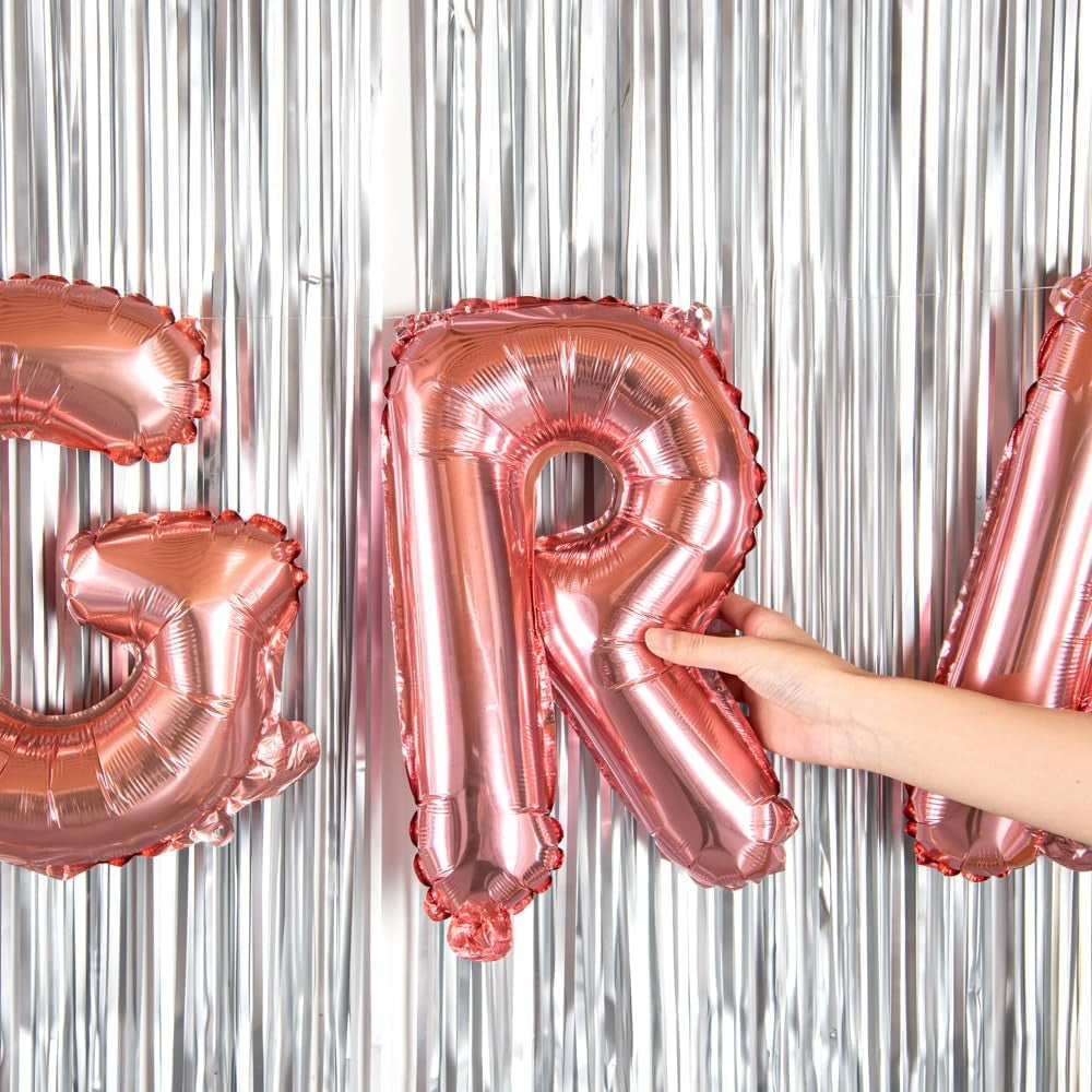 Balon Folie Metalizata Litera R, Umflare Heliu sau Aer, Include Pai pentru Umflare, Aluminiu, Rose Gold, 40 cm