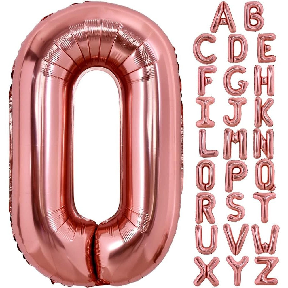 Balon Folie Metalizata Litera O, Decoratiune Petrecere Aniversara, Umflare Heliu sau Aer, Aluminiu, Inaltime 40 cm, Rose Gold