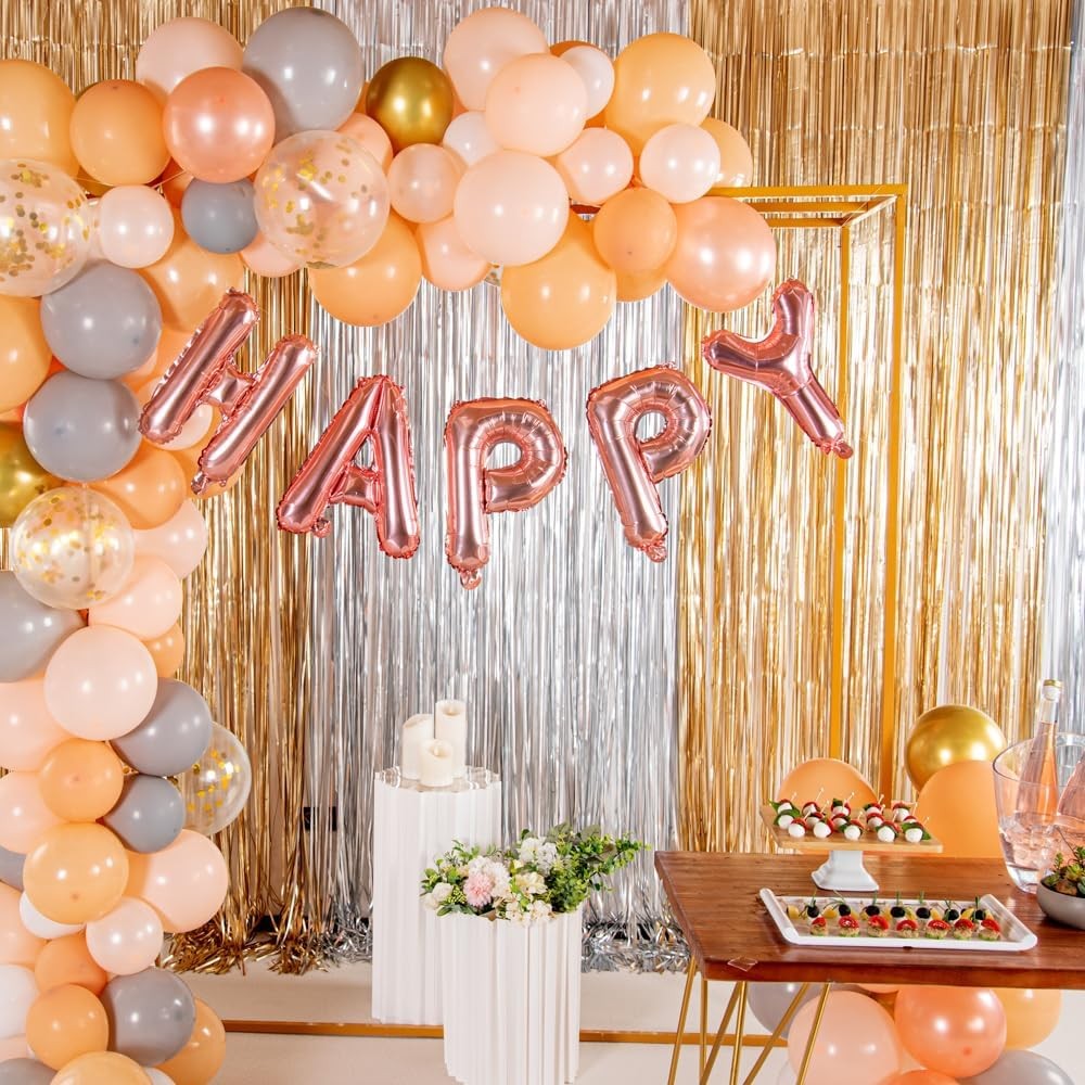 Balon Folie Metalizata Litera P, Decoratiune Petrecere, Umflare Heliu sau Aer, Include Pai Umflare, Aluminiu, 40 cm, Rose Gold