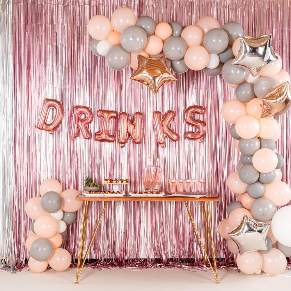 Balon Folie Metalizata Litera I, Decoratiune Petrecere Umflabila cu Heliu sau Aer, Aluminiu, Inaltime 40 cm, Pai Inclus, Rose Gold