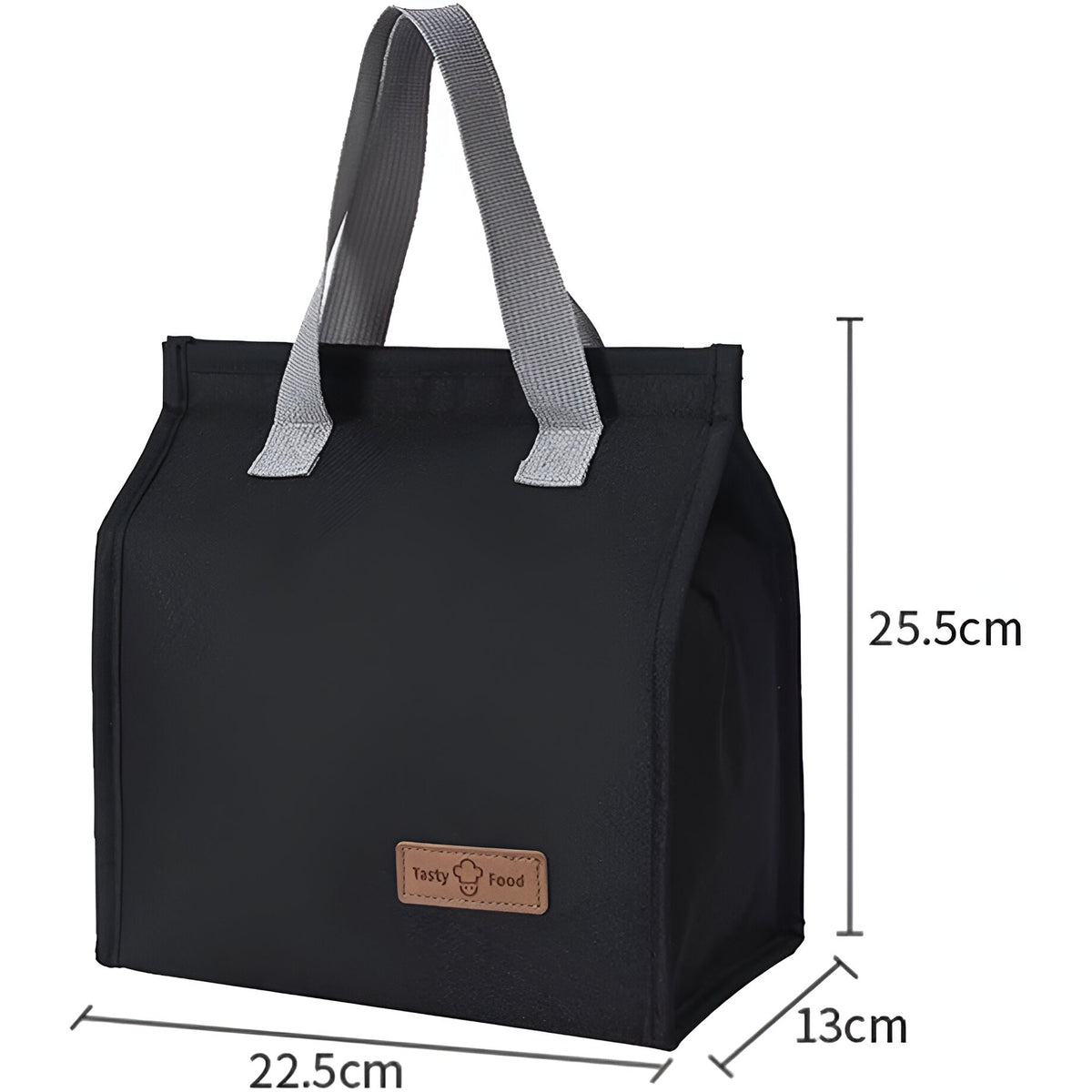Geanta Termoizolanta Tip Bento Bag, Camping Cooler pentru Picnic si Pranz, Interior Aluminiu, 3.3 L, 22.5x13x25.5 cm, Negru