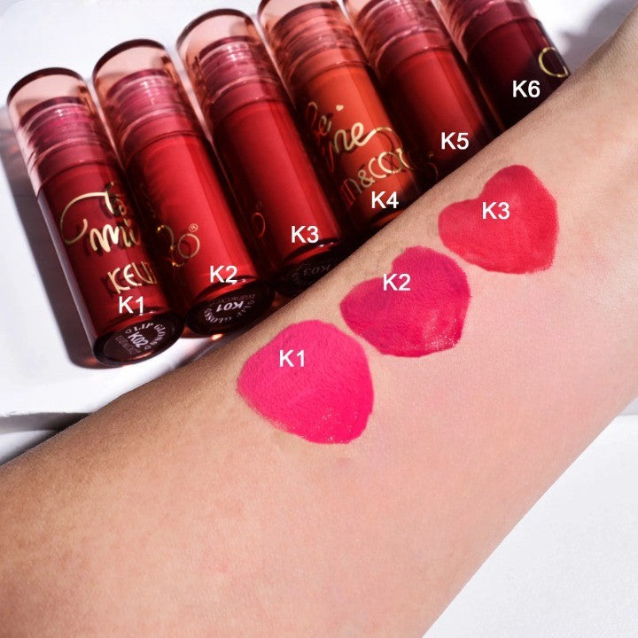 Kevin & Coco Set Rujuri de Buze Mate si Lip Gloss Be Mine, Rezistente la Transfer, Textura Catifelata, Formula Cruelty-Free, 3 Culori, Roz, Varianta A