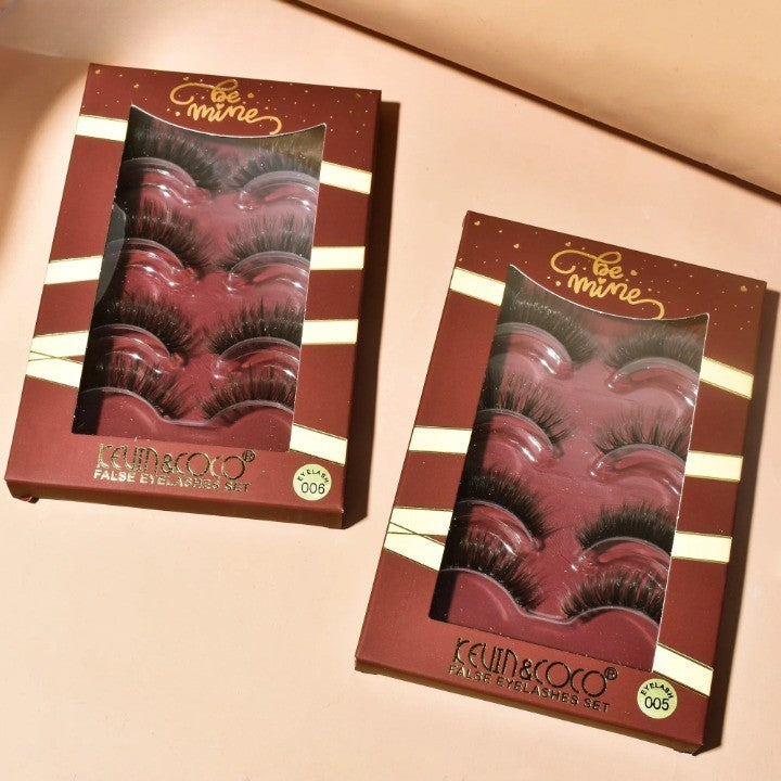 Kevin & Coco Set 4 Perechi Gene False Individuale, Efect Volum si Alungire, Fibre Sintetice Premium, Curbura Naturala, Marimea 1, Negru