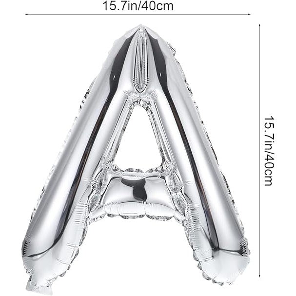 Set Baloane Litere Congrats din Folie Metalizată, Decoratiuni Absolvire, Umflare Aer sau Heliu, Înălțime 40 cm, Argintiu