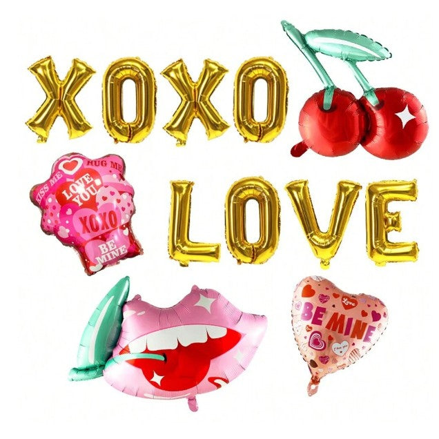 Balon din Folie Metalizata, Figurina Inimioara Be Mine, Tematica Iubire si Valentine's Day, Umflare Aer sau Heliu, Pai Inclus, 45 cm, Rosu