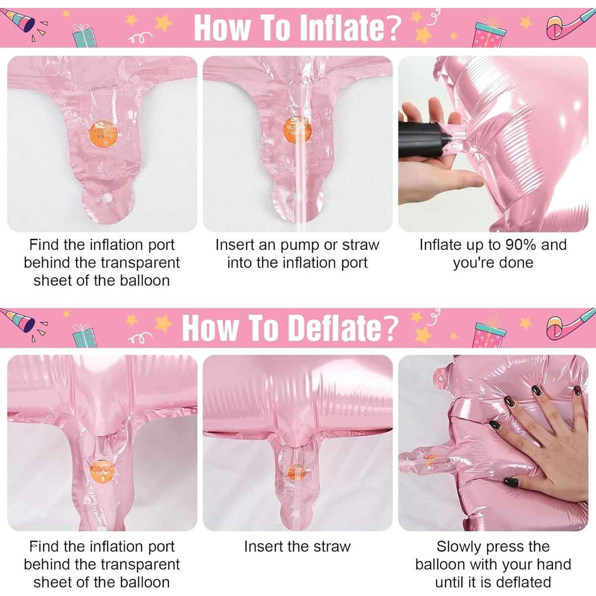 Set 4 Baloane Litere Love, Decoratiuni Petrecere Tema Iubire, Folie Metalizata, Umflare Aer sau Heliu, Pai Inclus, 80 cm, Roz