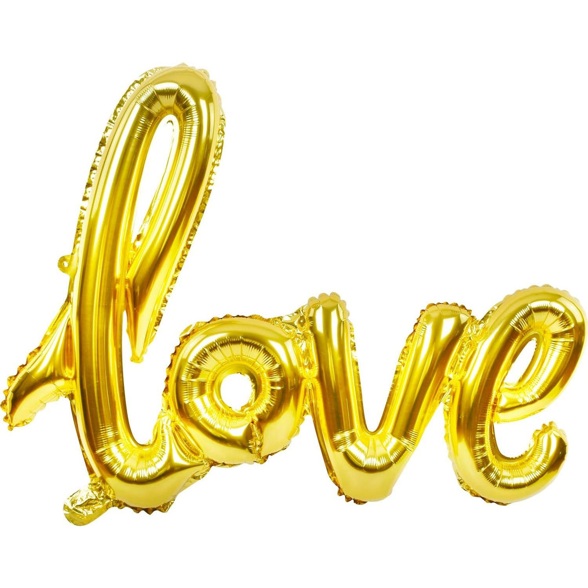 Balon din Folie Metalizata, Model Love Scris de Mana, Decor Ziua Indragostitilor, Compatibil Aer sau Heliu, Include Pai Umflare, Auriu, 102x65 cm
