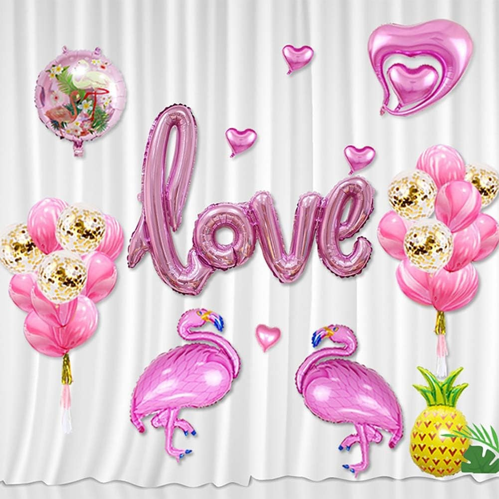 Balon din Folie Metalizata Love, Model Scris de Mana, Decoratiuni Ziua Indragostitilor si Aniversari, Umflare Aer sau Heliu, Include Pai, 102x65 cm, Roz