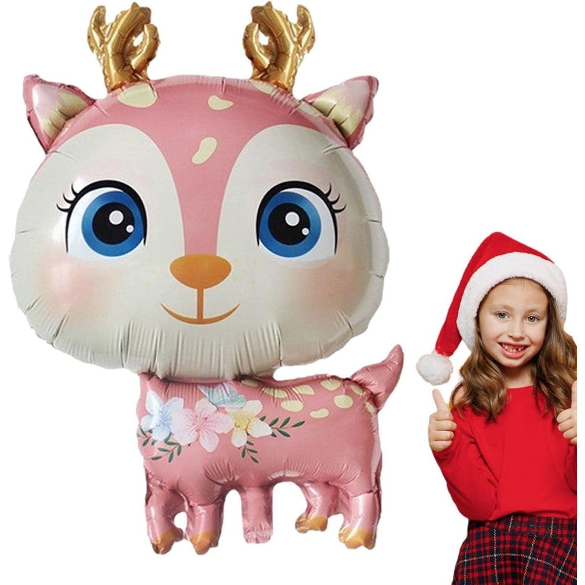 Balon din Folie Metalizata, Model Cerb, Mini Figurina pentru Petreceri si Aniversari, Compatibil Aer sau Heliu, Roz, 49x74.5 cm, 1 Bucata