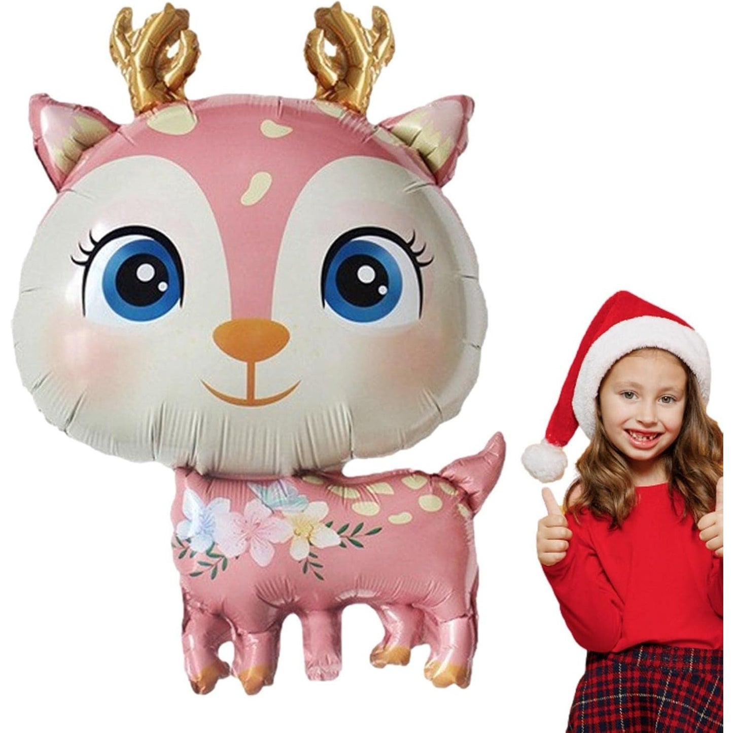 Balon din Folie Metalizata, Model Cerb, Mini Figurina pentru Petreceri si Aniversari, Compatibil Aer sau Heliu, Roz, 49x74.5 cm, 1 Bucata