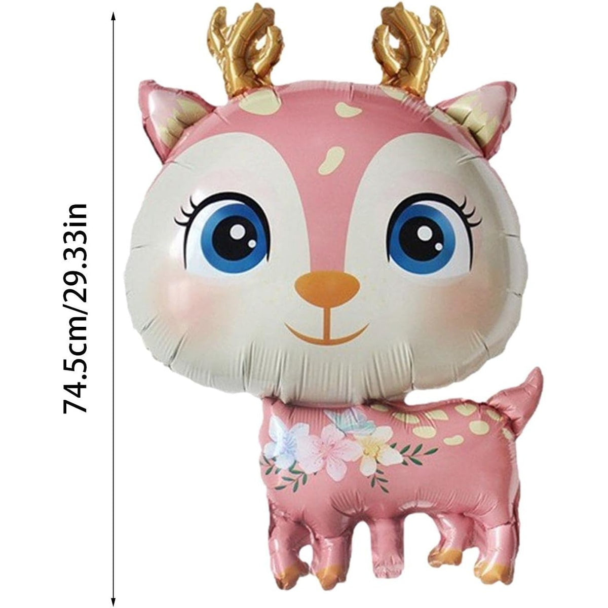 Balon din Folie Metalizata, Model Cerb, Mini Figurina pentru Petreceri si Aniversari, Compatibil Aer sau Heliu, Roz, 49x74.5 cm, 1 Bucata