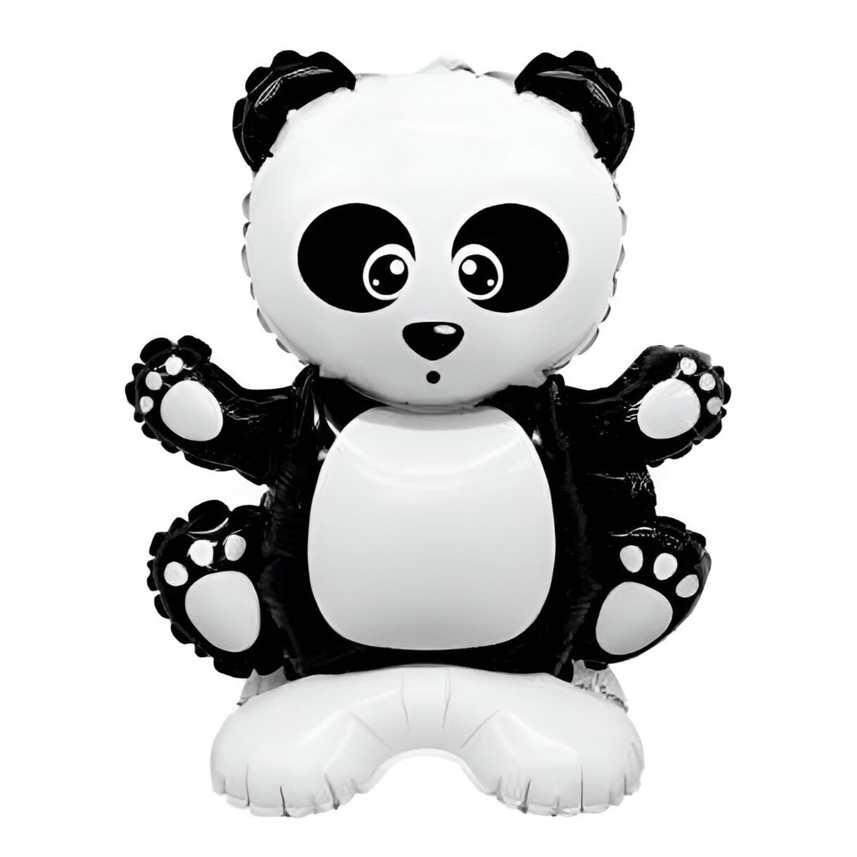 Balon Folie Metalizata Model Panda, Figurina Animalute pentru Petreceri, Umflare cu Aer sau Heliu, Include Pai, Alb si Negru, 43x59 cm