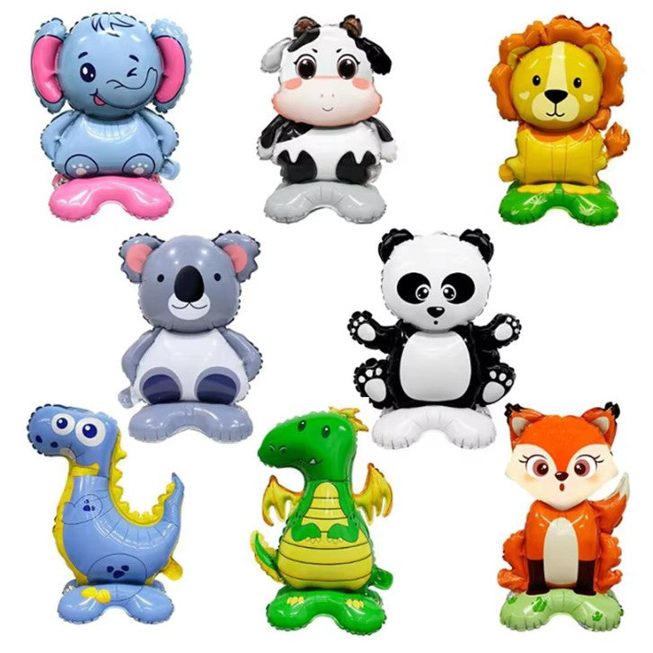 Balon din Folie Metalizata Model Koala, Figurina Animale pentru Aniversare, Umflare Aer sau Heliu, include Pai, Multicolor, 38x58 cm