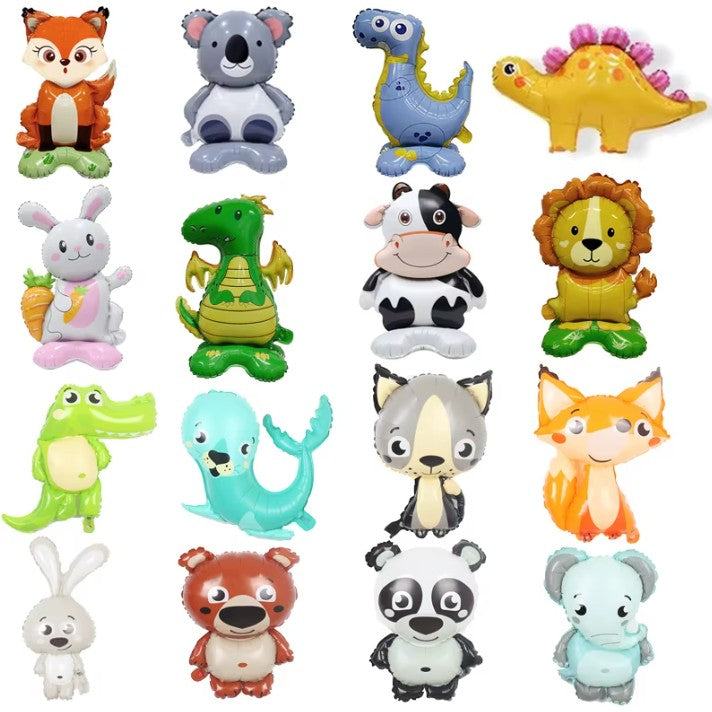 Balon din Folie Metalizata Model Koala, Figurina Animale pentru Aniversare, Umflare Aer sau Heliu, include Pai, Multicolor, 38x58 cm