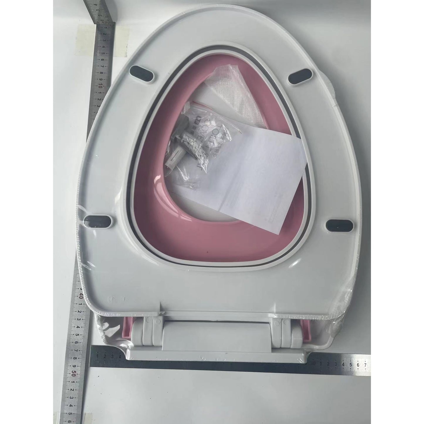Capac de Toaleta cu Reductie 3 in 1 pentru Copii si Adulti, Inchidere Lenta si Silentioasa Soft-Close, Polipropilena PP5, Forma O, Alb/Roz